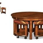 Five Piece Table Bench Set With Open Benches
