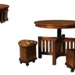 Five Piece Table Bench Set With Storage Benches