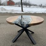 50 inch round Spalted Maple Round River Table