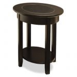Demilune Oval End Table with glass top