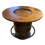 Whiskey Barrel Table with foot rail - Image 2