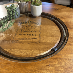 Whiskey Barrel Table with foot rail - Image 3