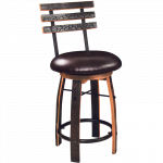 Swivel stave back barrel stool