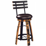upholstered stave-back Barrel Stool