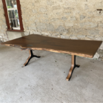 Black Walnut dining table with Strada base