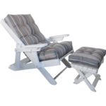 High Back Siesta Folding Chair and Foot Rest