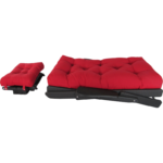 Folded Siesta chair and footrest
