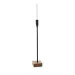 Iron and Wood Candle Holder - LG