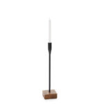 Iron and Wood Candle Holder - Med