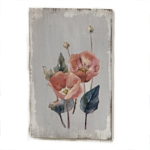Pink Poppy wooden wall plaque