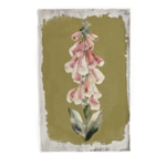 Pinkwhite flower wooden wall plaque