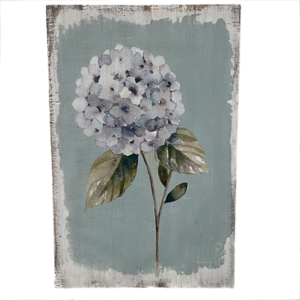 Blue Flower wooden wall plaque