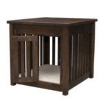 Macey Pet End Table with wooden slats and door