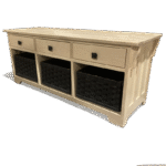 Entry Bench with baskets on drawer slides
