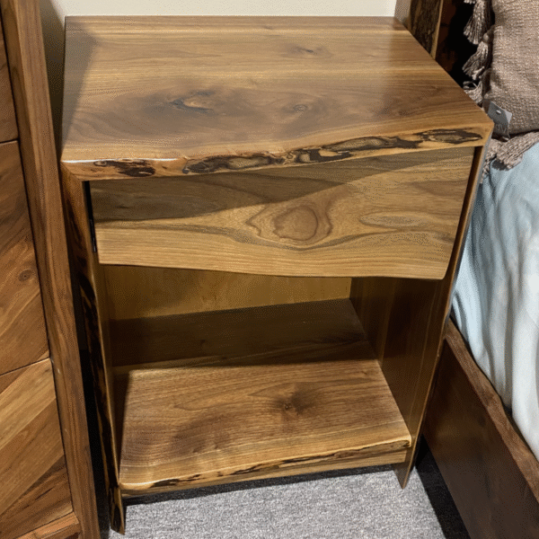 Walnut live edge night stand
